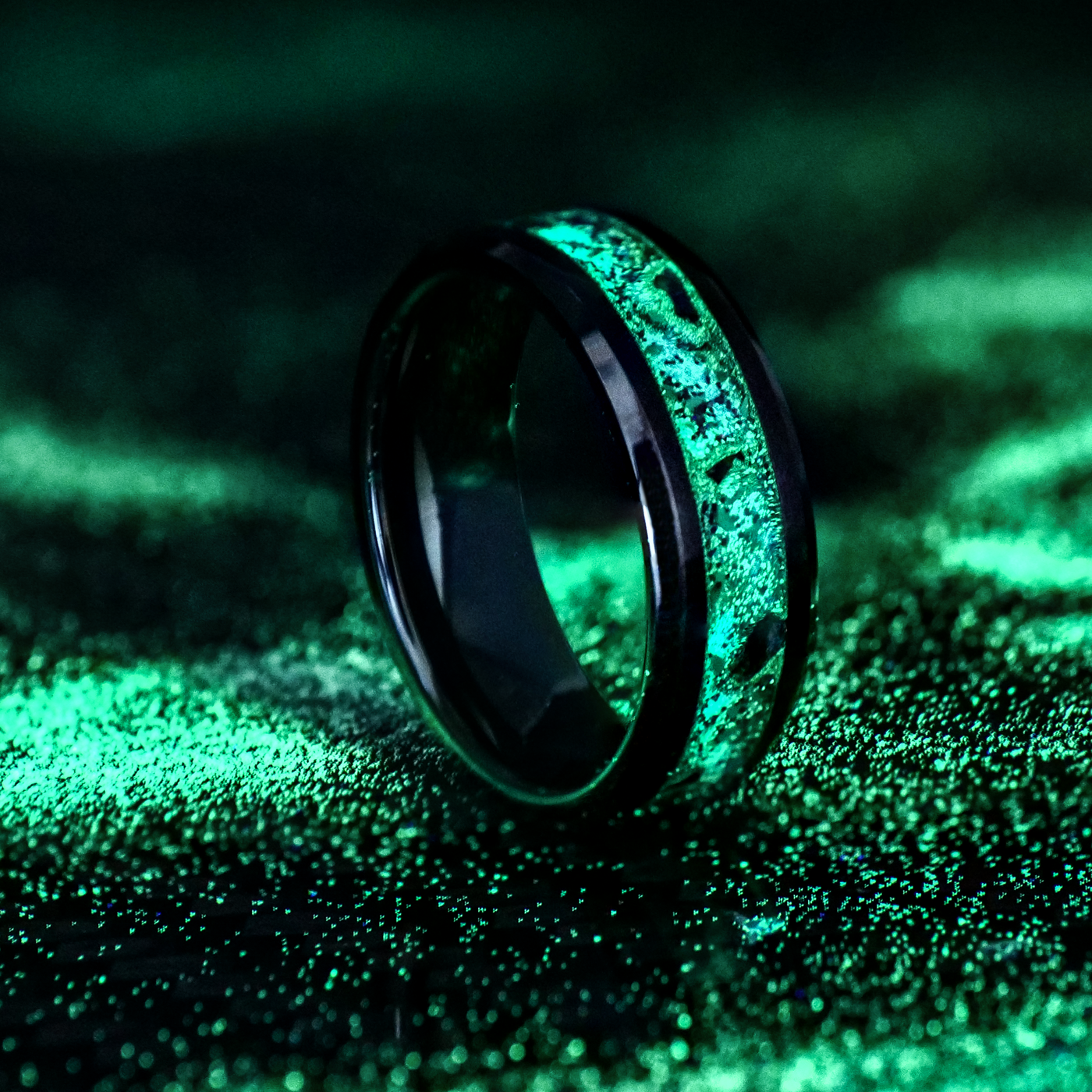 Glow Stone Rings Deep Space Black Ceramic Ring | Handmade Jewelry | Patrick Adair Designs
