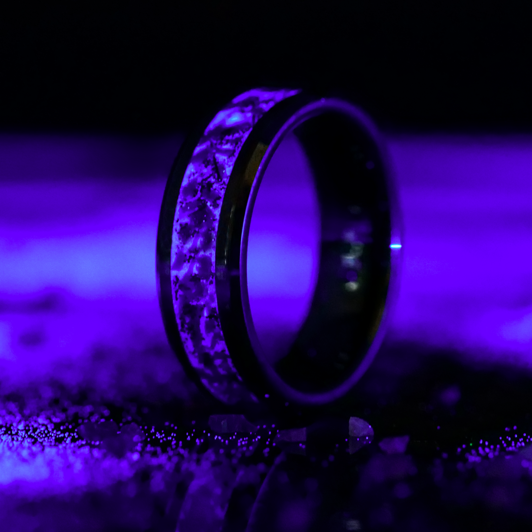 Glow Stone Rings Radiant Lavender Opal Glowstone Ring on Black Ceramic– Patrick Adair ...