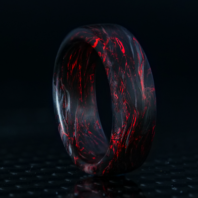 Red Burl Carbon Fiber Ring - Patrick Adair Designs