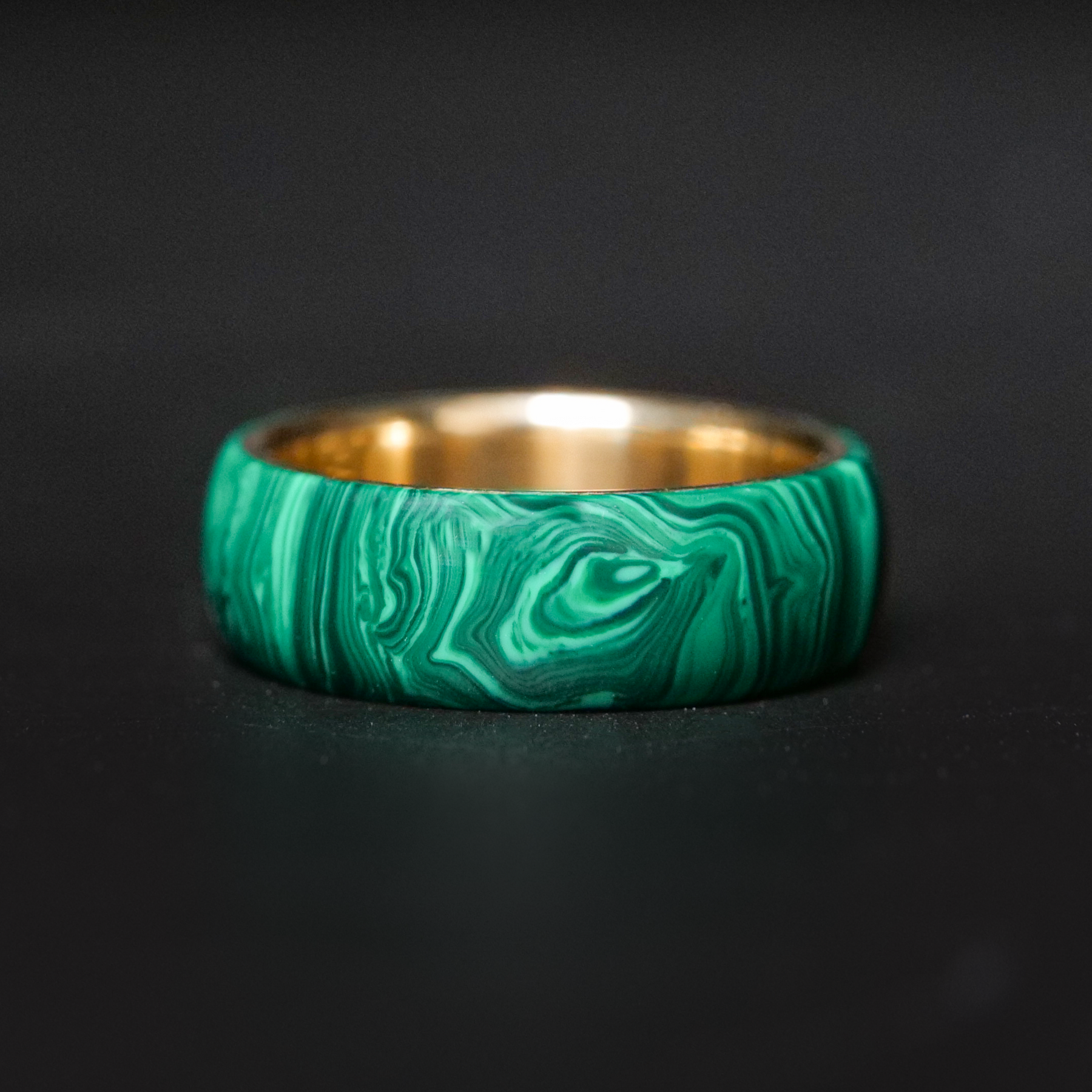 Round Halo Malachite Ring – Kiera NY Jewelry