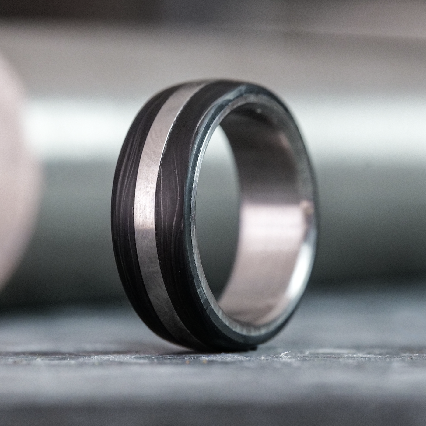 The Voyager | Forged Carbon Fiber and Titanium Ring - Patrick Adair Designs