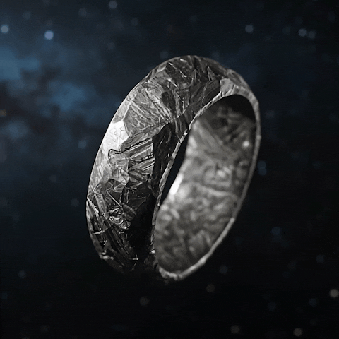 Stack of Patrick Adair Designs meteorite rings